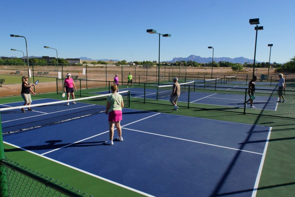 55+ mobile home communities - senior community tennis court